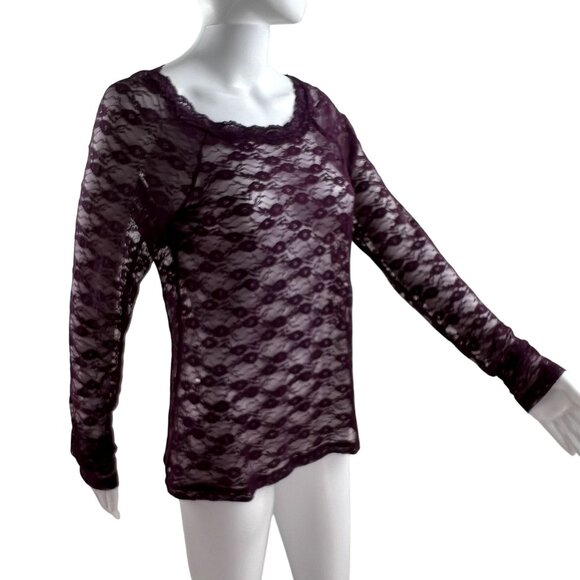 Mudd Lace Henley L Top SA Deep Red ASO Katherine Pierce The Vampire Diaries Y2K - Picture 3 of 11